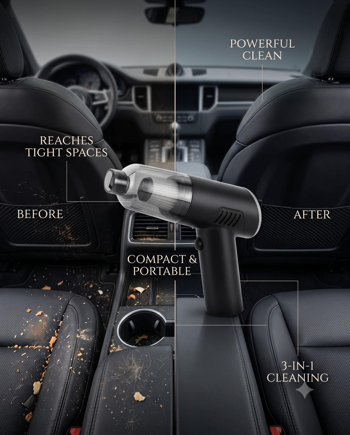 3 in 1 Mini Car Vacuum